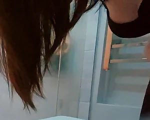 Huge-titted Dark-haired Gets Peeked on in Bathroom Manga porn nips by Andrewtatt